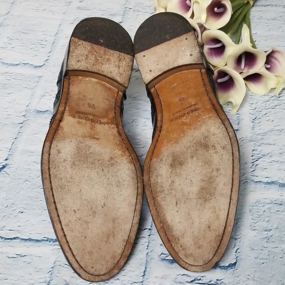 Men's Wall + Water Leather Lace up Wingtip Oxfords - Picture 7 of 8